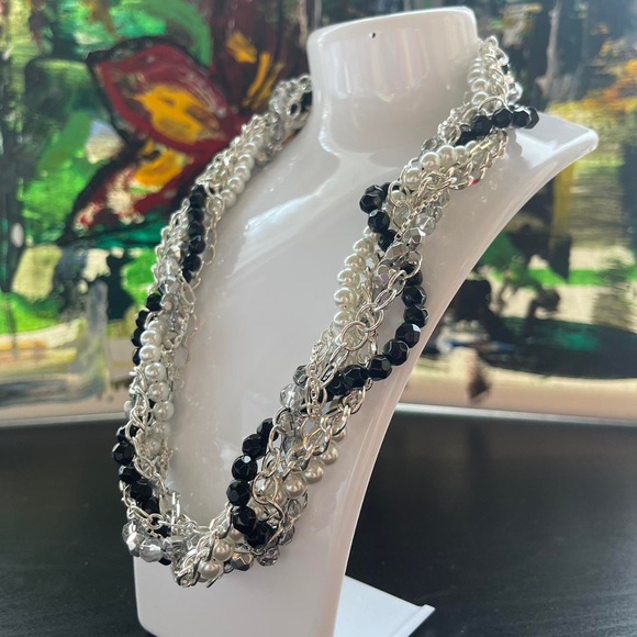 White House/Black Market women's twisted multi strand statement necklace - Picture 2 of 5